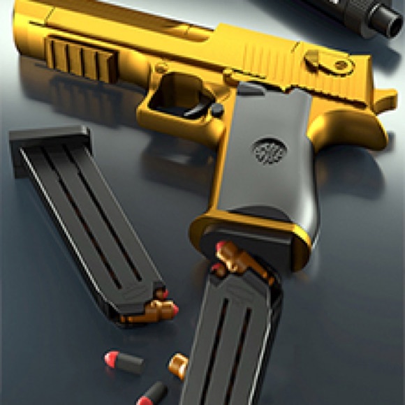 Toy🔫 🎯Gold Desert Eagle Shell Ejection Soft Bullet 2 MAGAZINES, EXTRA AMMO - Picture 8 of 9